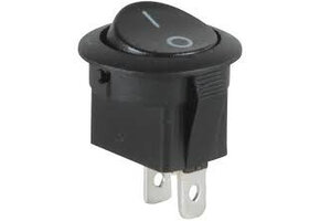 SPST Automotive Round Rocker Switch Black