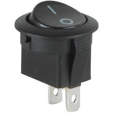SPST Automotive Round Rocker Switch Black