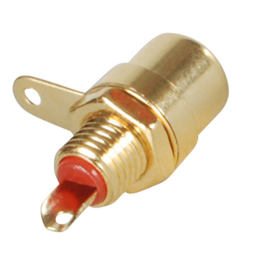 Gold Chassis Mount RCA Jack with Nut Pair