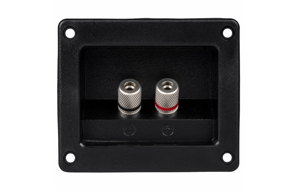 Speaker Terminal Cup 3-5/8" x 3-1/8" Satin Nickel Banana Binding Post