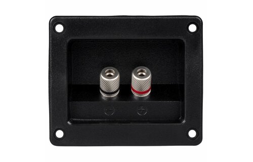 Speaker Terminal Cup 3-5/8" x 3-1/8" Satin Nickel Banana Binding Post