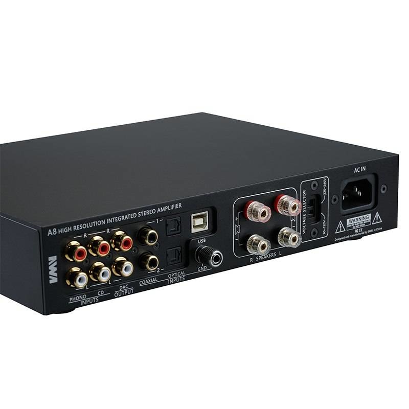 A8 High Resolution IcePower 2x125W class D amplifier with DAC and headphone amplifier