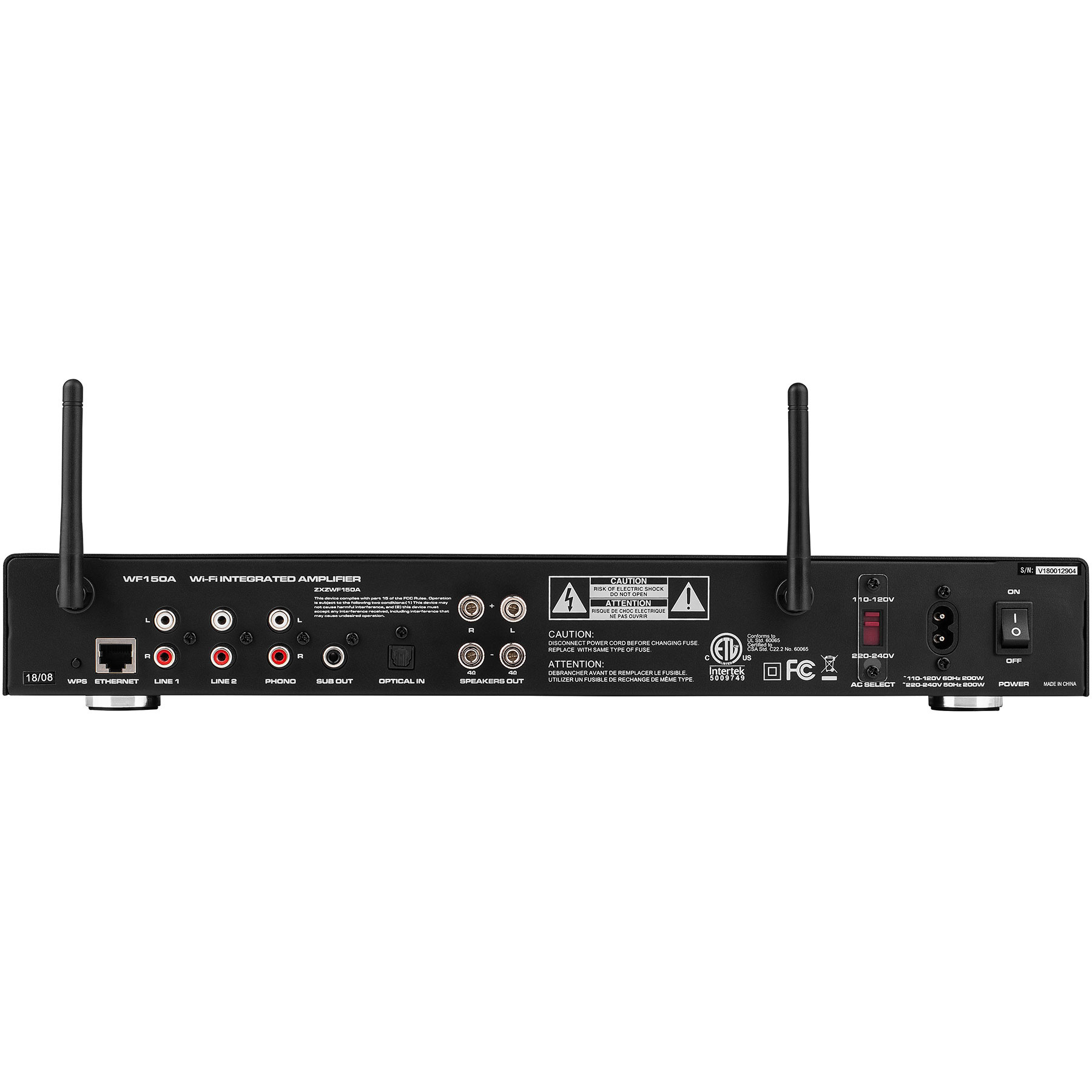 WF150A Wi-Fi Bluetooth Multi-Room 2 x 75W Stereo Amplifier with IR Remote