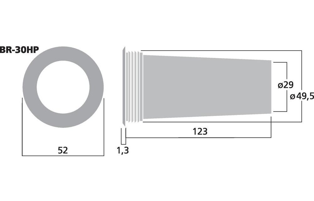 BR-30HP Bassreflex Tube | 29 x 123 mm