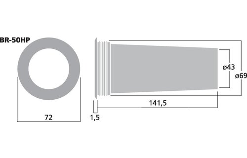 BR-50HP Bassreflex Tube | 43 x 141,5 mm