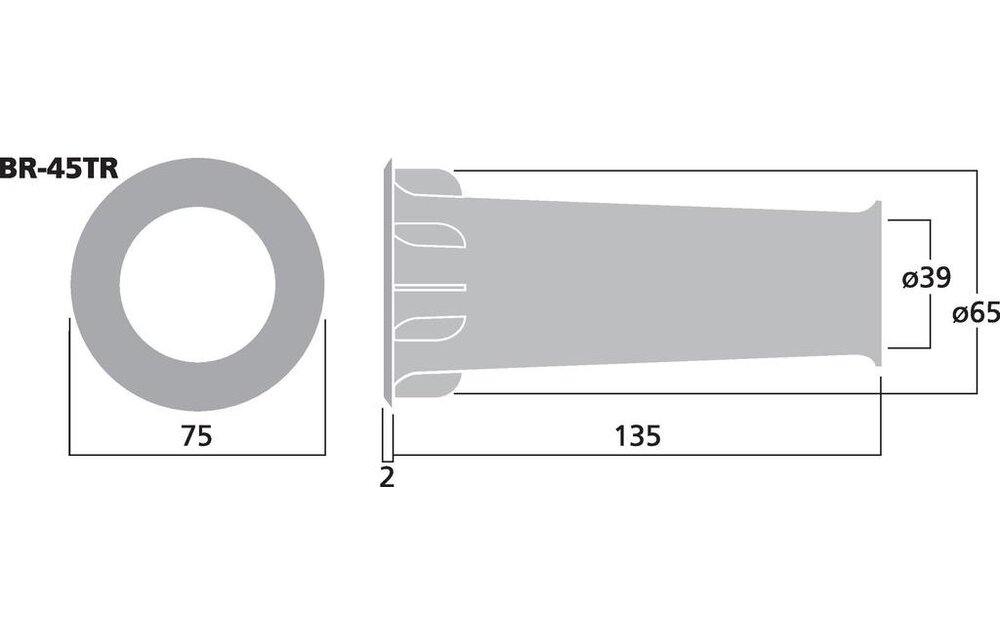 BR-45TR Bassreflex Tube |  39 x 135 mm