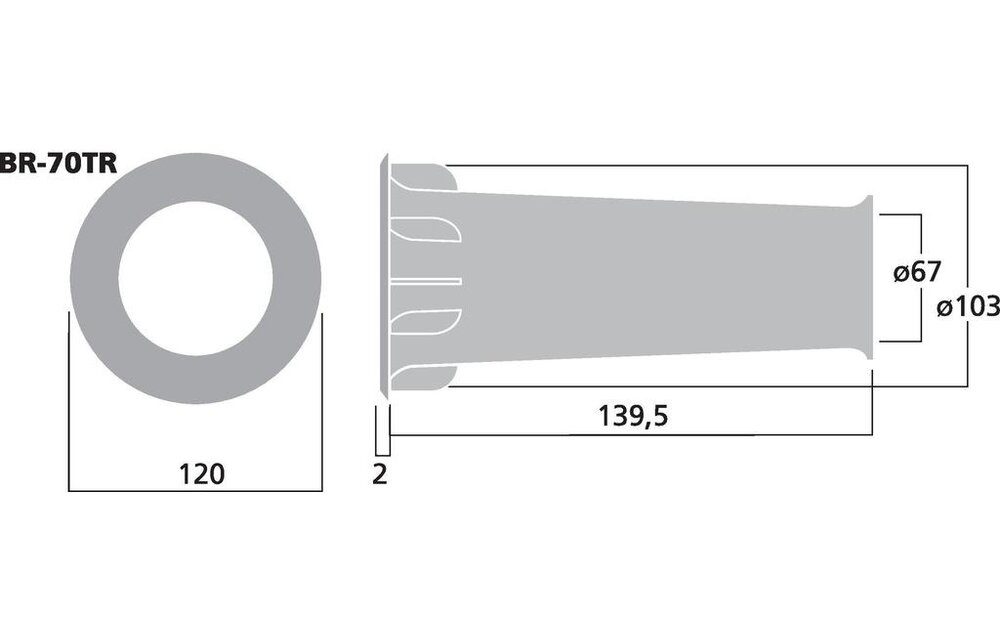 BR-70TR Bassreflex Tube | 67 x 139,5 mm