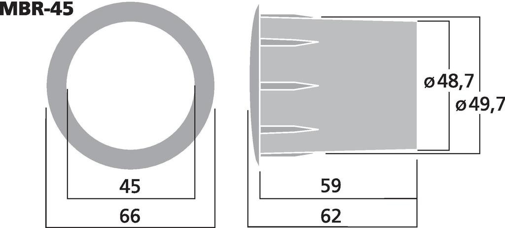 MBR-45 Bassreflex Tube | 45 x 62 mm
