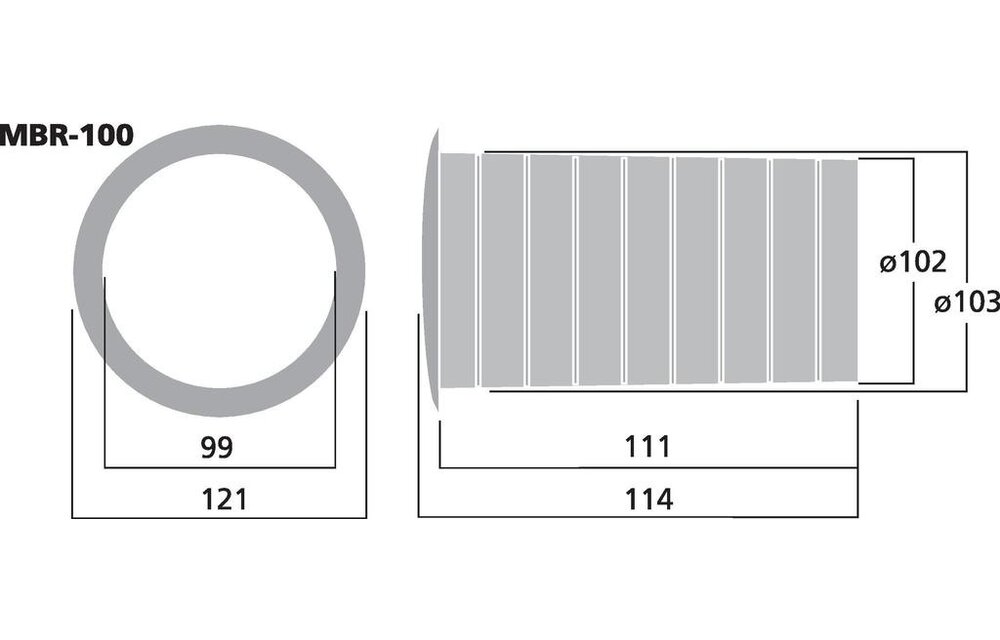 MBR-100 Bassreflex Tube | 99 x 114 mm