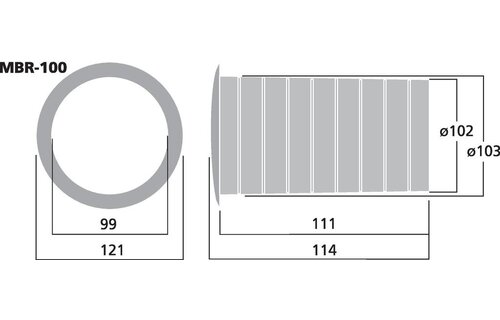 MBR-100 Bassreflex Tube | 99 x 114 mm