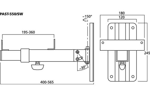 PAST-550/SW Wall Bracket For Speaker Systems