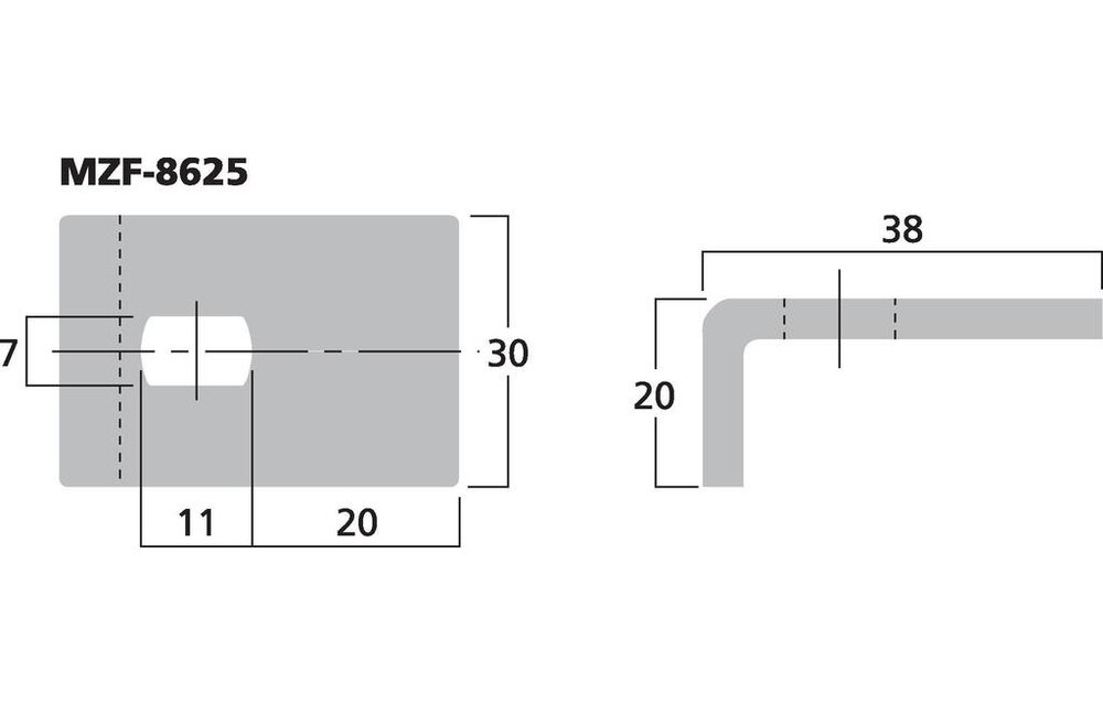 MZF-8625 Fixing Clamp For Speaker Grilles | Drill Hole Size 7x11 mm | 38 x 30 x 20 mm