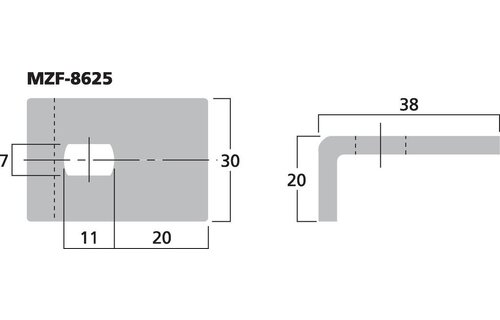 MZF-8625 Fixing Clamp For Speaker Grilles | Drill Hole Size 7x11 mm | 38 x 30 x 20 mm
