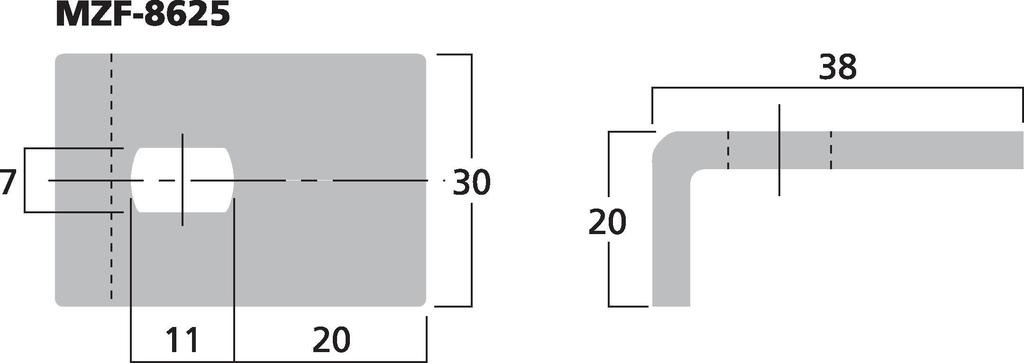 MZF-8625 Fixing Clamp For Speaker Grilles | Drill Hole Size 7x11 mm | 38 x 30 x 20 mm
