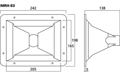 MRH-83 242 x 198mm constant directivity horn 1-3/8"- 18 TPI