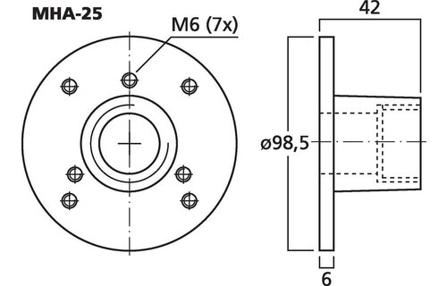 MHA-25 Bolt-on to Screw-On Horn Adapter