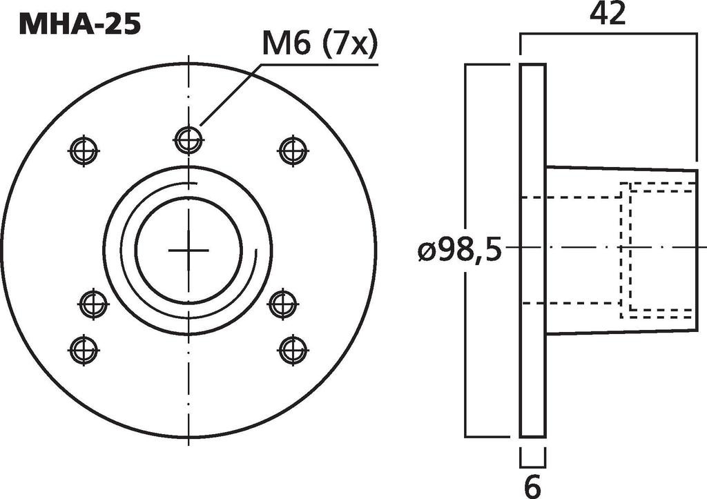MHA-25 Bolt-on to Screw-On Horn Adapter