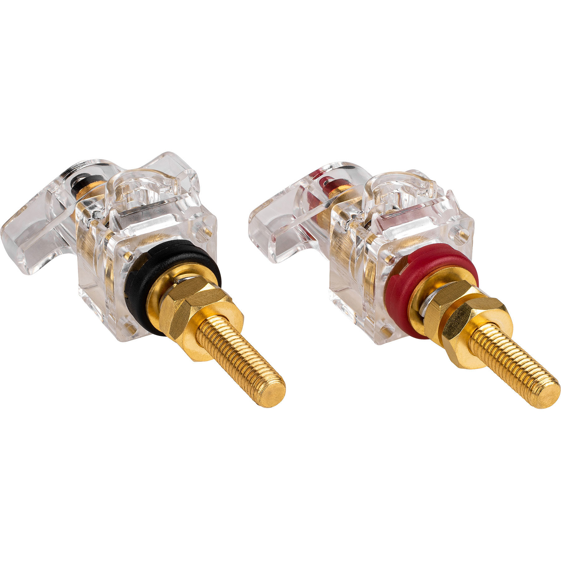 BPWK-G | Winged Knob Insulated Binding Post | Banana Jack | Pair Gold