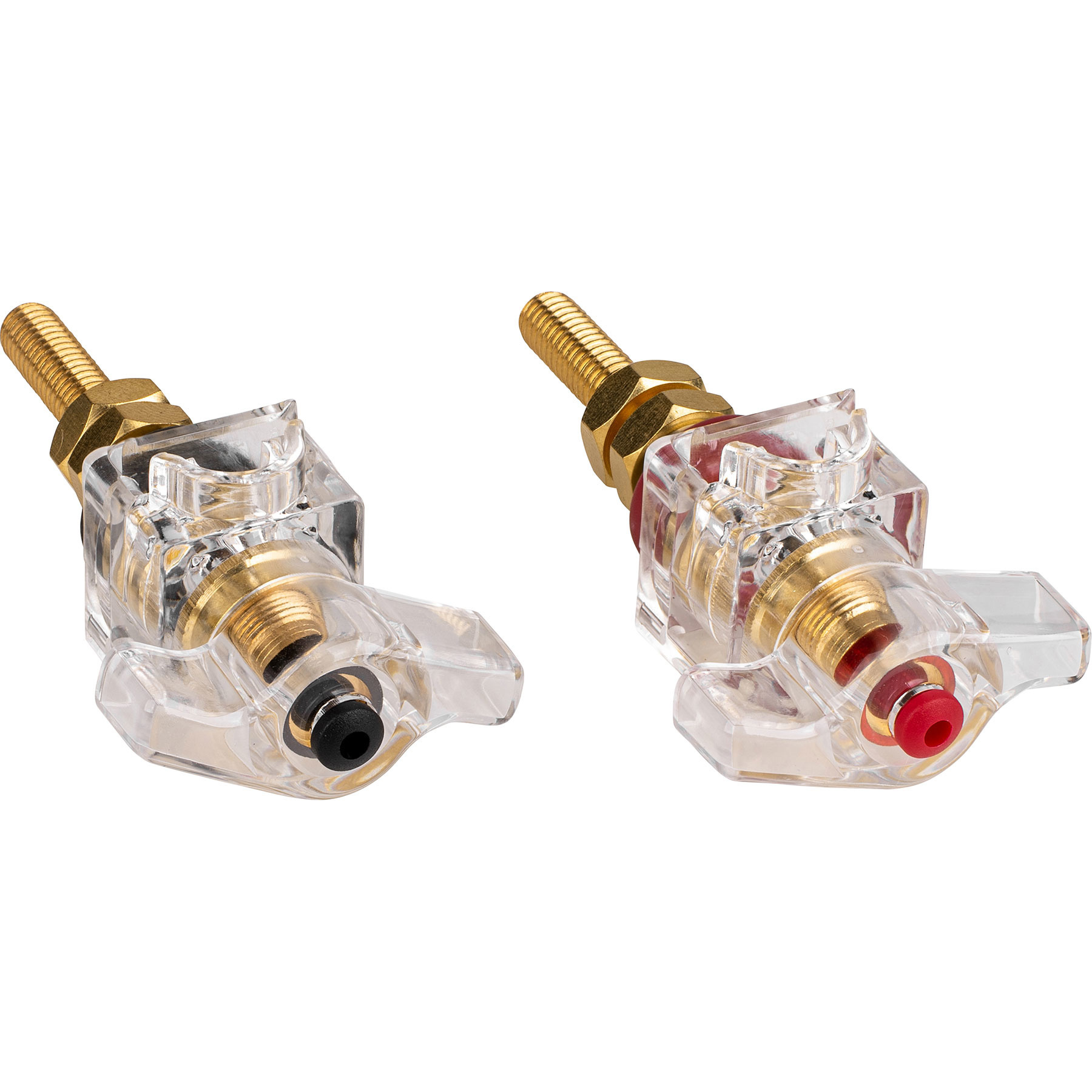 BPWK-G | Winged Knob Insulated Binding Post | Banana Jack | Pair Gold