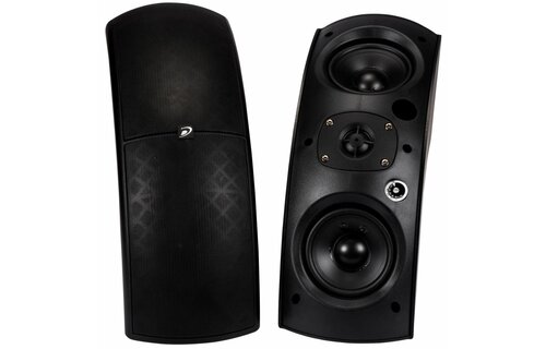 QS204-4 Quadrant 70V / 100V Indoor/Outdoor Speaker Pair with 4 Ohm Bypass - Black