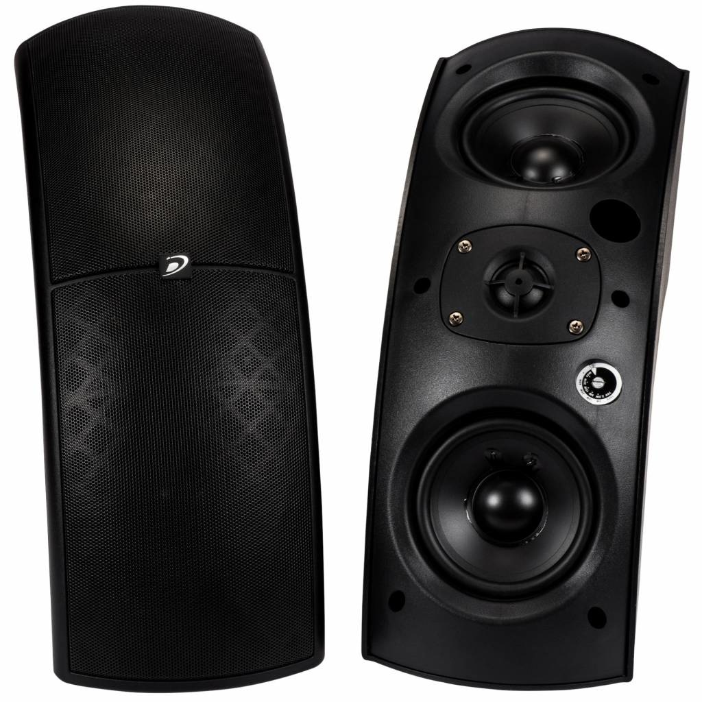 QS204-4 Quadrant 70V / 100V Indoor/Outdoor Speaker Pair with 4 Ohm Bypass - Black