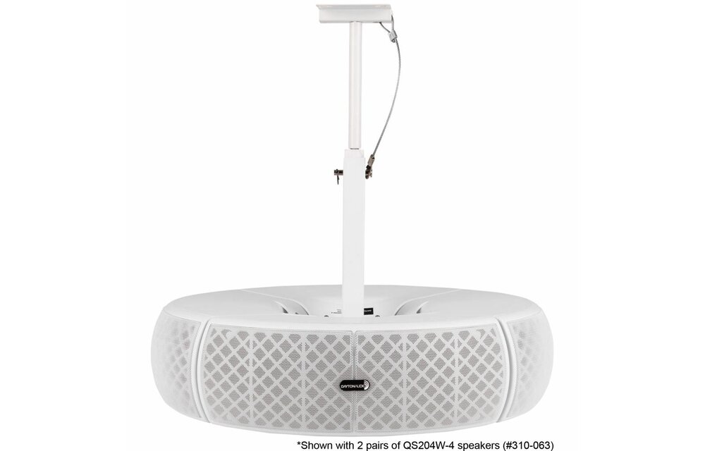 QS204PBW 4-Way Pole Mount Speaker Bracket for QS204W-4 Quadrant Speakers - White