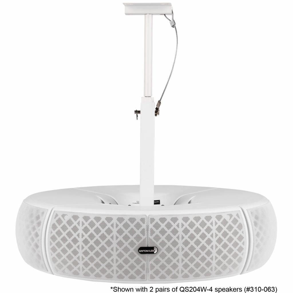 QS204PBW 4-Way Pole Mount Speaker Bracket for QS204W-4 Quadrant Speakers - White