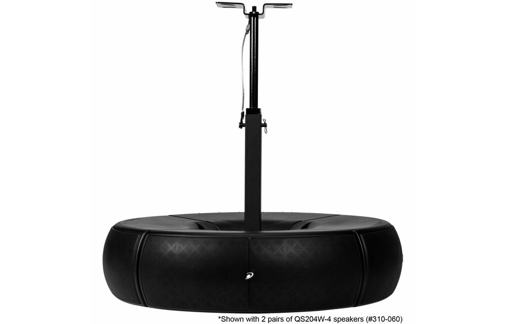 QS204PB 4-Way Pole Mount Speaker Bracket for QS204-4 Quadrant Speakers - Black