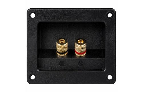 Gold Recessed 5-Way Banana Speaker Terminal Cup Rectangle