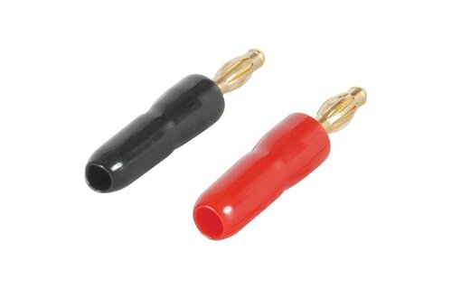 Gold Plated Crimp-On Banana Plug 1 Pair (red/black)