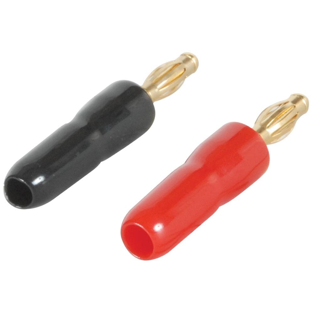 Gold Plated Crimp-On Banana Plug 1 Pair (red/black)