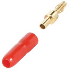 Gold Plated Crimp-On Banana Plug 1 Pair (red/black)