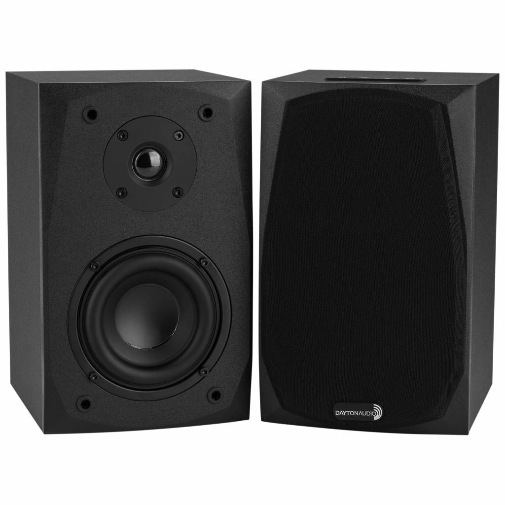 MK402BTX Powered Bluetooth 2-Way Bookshelf Speaker Pair with 3.5mm Aux In