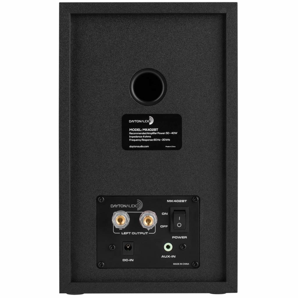 MK402BTX Powered Bluetooth 2-Way Bookshelf Speaker Pair with 3.5mm Aux In