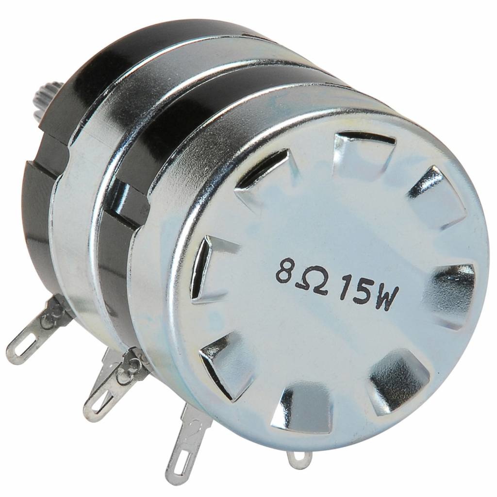 Speaker L-Pad Attenuator 15W Stereo 1" Shaft 8 Ohm