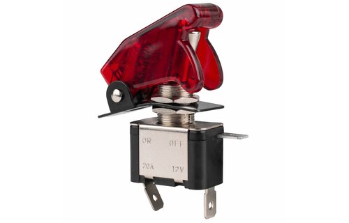 SPST Toggle Switch with Red LED and Cover