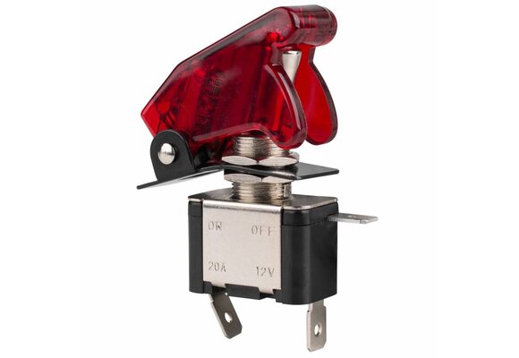 SPST Toggle Switch with Red LED and Cover