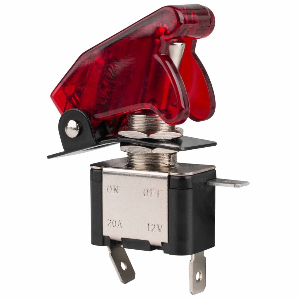 SPST Toggle Switch with Red LED and Cover