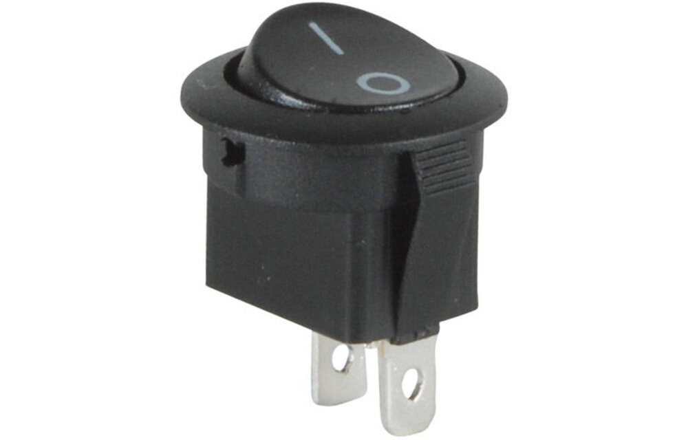 SPST Automotive Round Rocker Switch Black