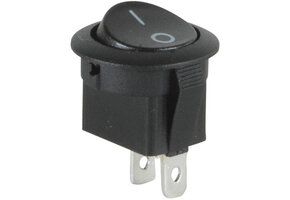 SPST Automotive Round Rocker Switch Black