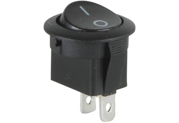 SPST Automotive Round Rocker Switch Black