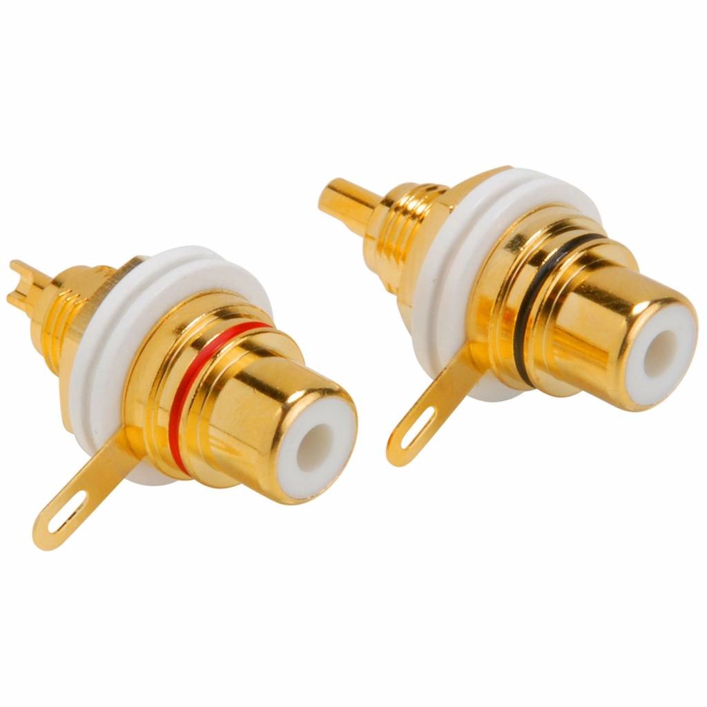 Gold Chassis Mount RCA Jack Pair