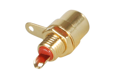 Gold Chassis Mount RCA Jack with Nut Pair