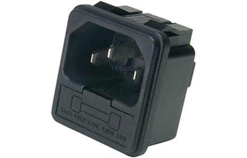 IEC AC Power Jack Chassis Mount with 10A Fuse Holder