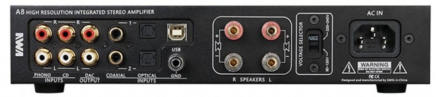 A8 High Resolution IcePower 2x125W class D amplifier with DAC and headphone amplifier