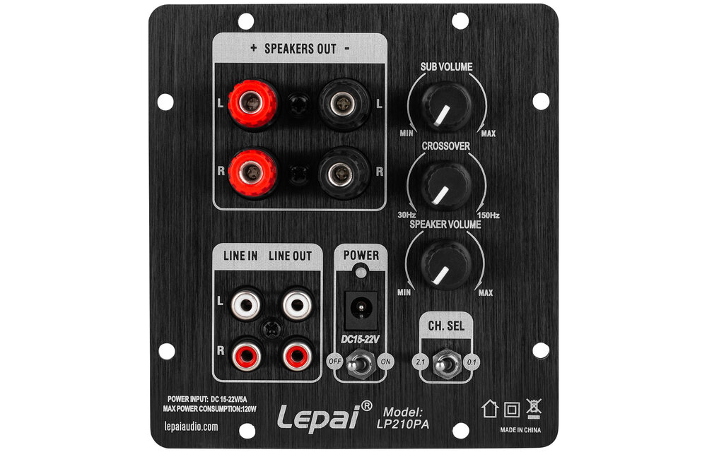 LP210PA 2x30W + 60W 2.1 Channel Mini Plate Amplifier TPA3118