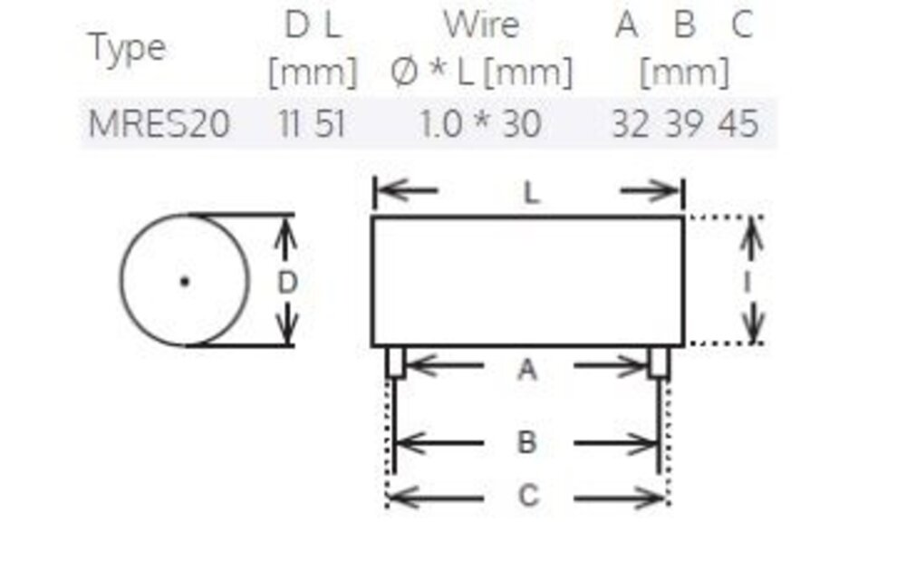 MRES20-0,33 | 0,33 Ω | 20 W | 2% | Mresist SUPREME Audiophile resistors
