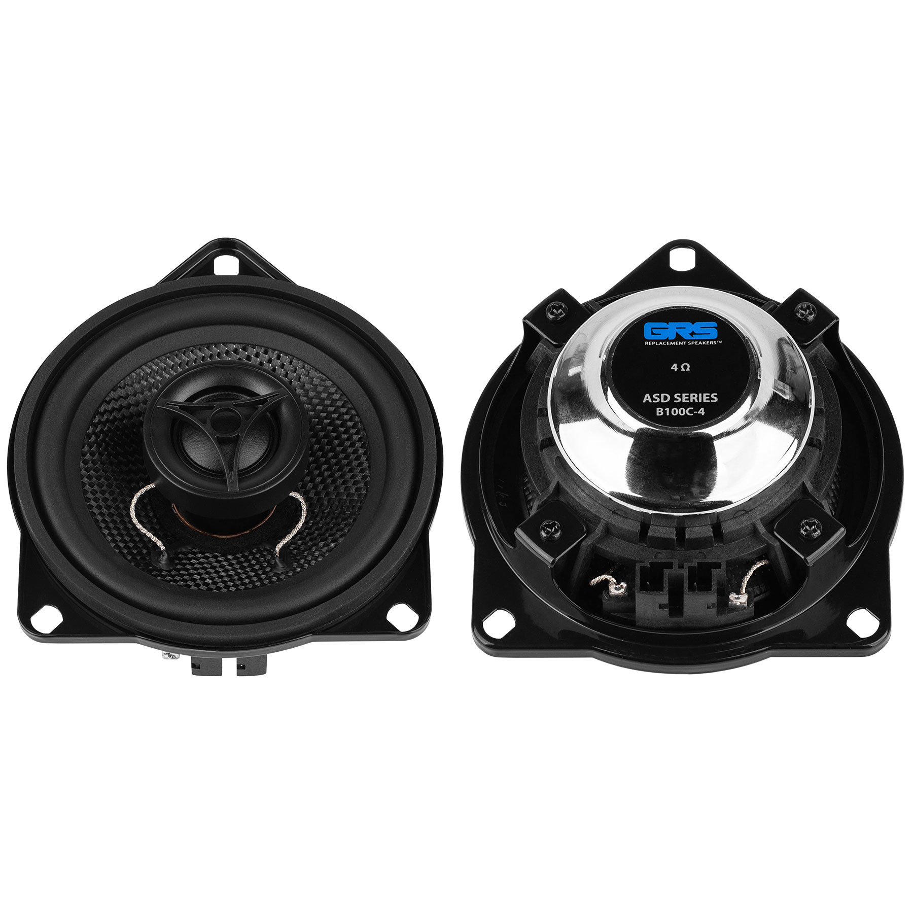 B100C-4 ASD Series 4" Glass Fiber Cone Coaxial Speaker Pair Upgrade Kit for Select BMW Models