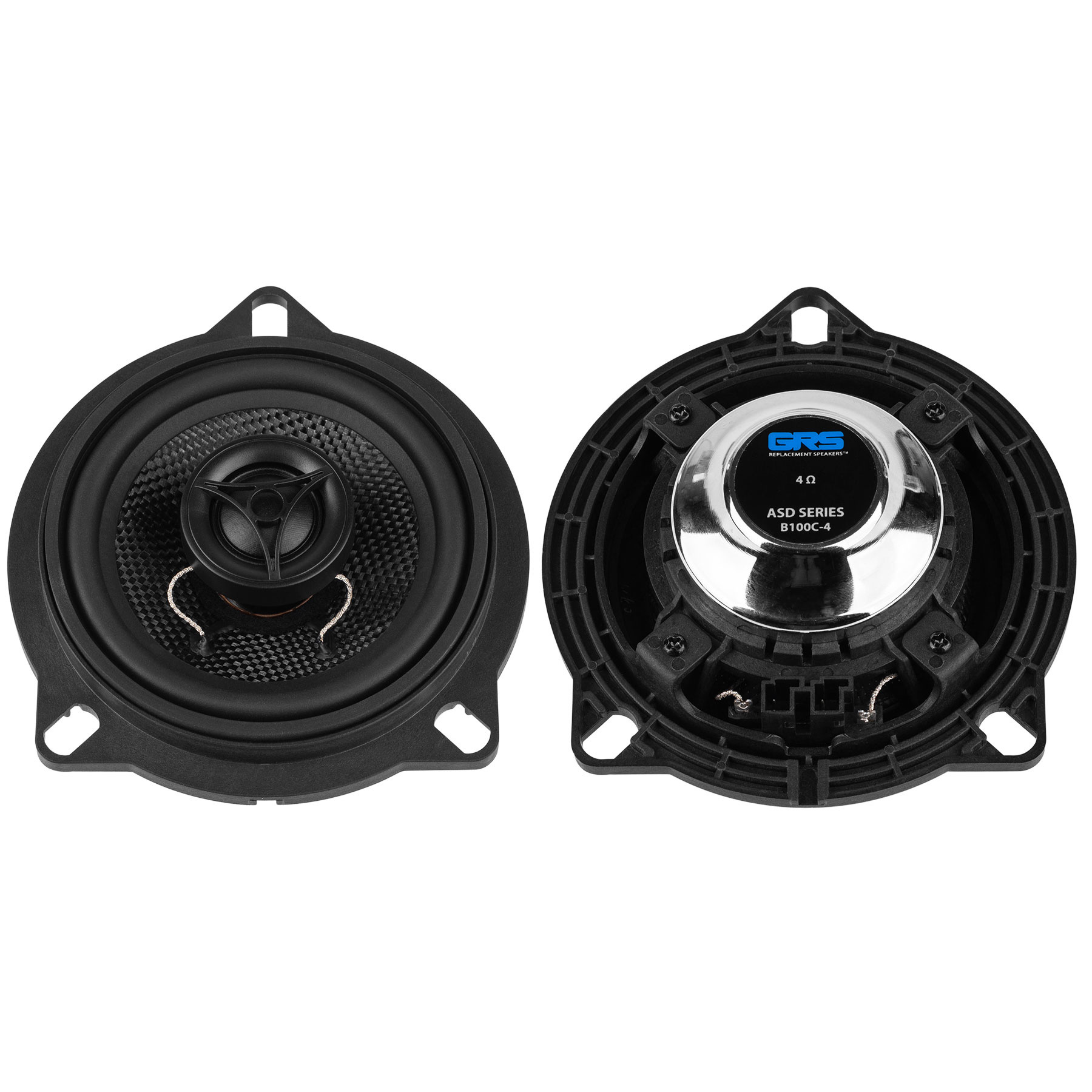 B100C-4 ASD Series 4" Glass Fiber Cone Coaxial Speaker Pair Upgrade Kit for Select BMW Models