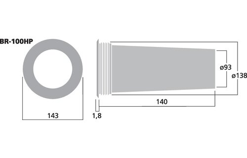BR-100HP Bassreflex Tube | 93 x 140 mm